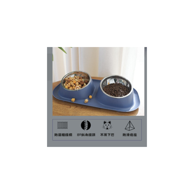 寵物不鏽鋼防溢雙碗 食盆 寵物餐碗 高架碗 飲水器 餵食器 寵物飲水器 寵物餵食器 寵物水壺 貓咪食盆-細節圖4