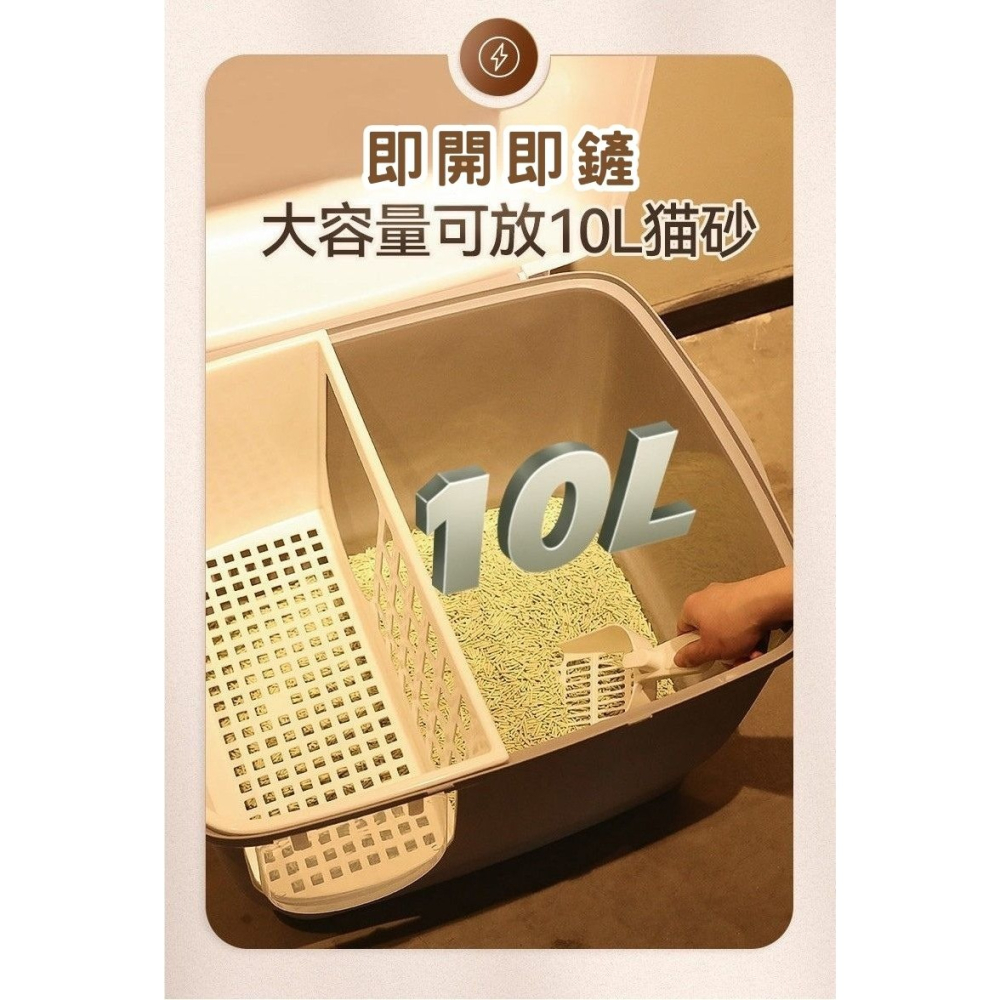 【擊掌寵物】長廊款貓砂盆 封閉式貓砂盆 防噴濺貓砂盆 抽屜式貓砂盆 貓廁所-細節圖2