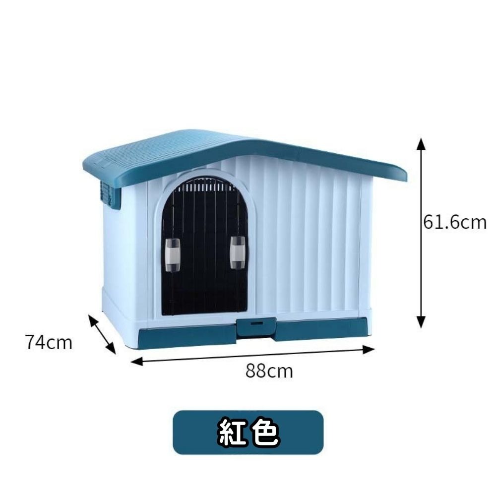 【擊掌寵物】屋頂可抬升高透氣狗屋 - 461-規格圖1