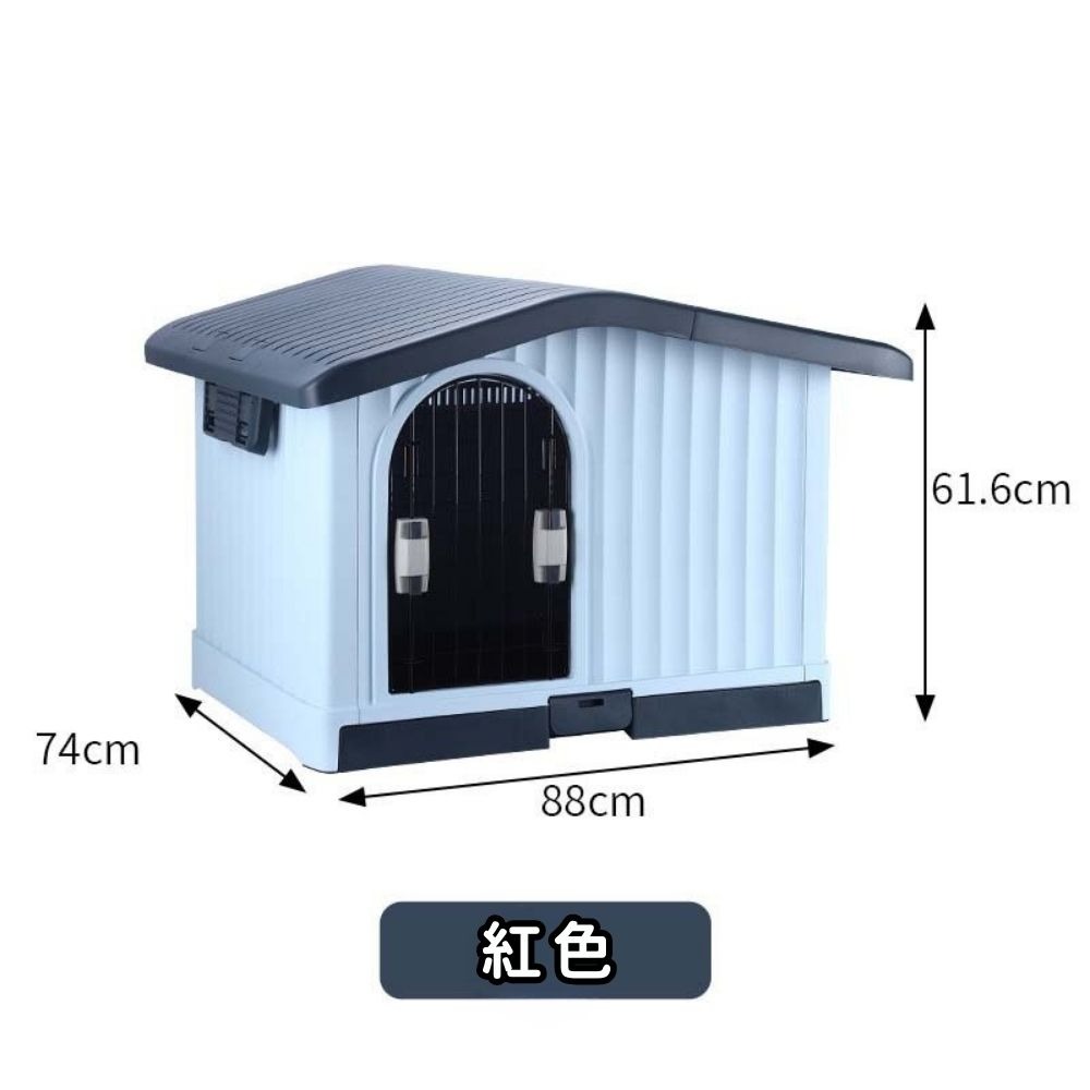 【擊掌寵物】屋頂可抬升高透氣狗屋 - 461-規格圖1