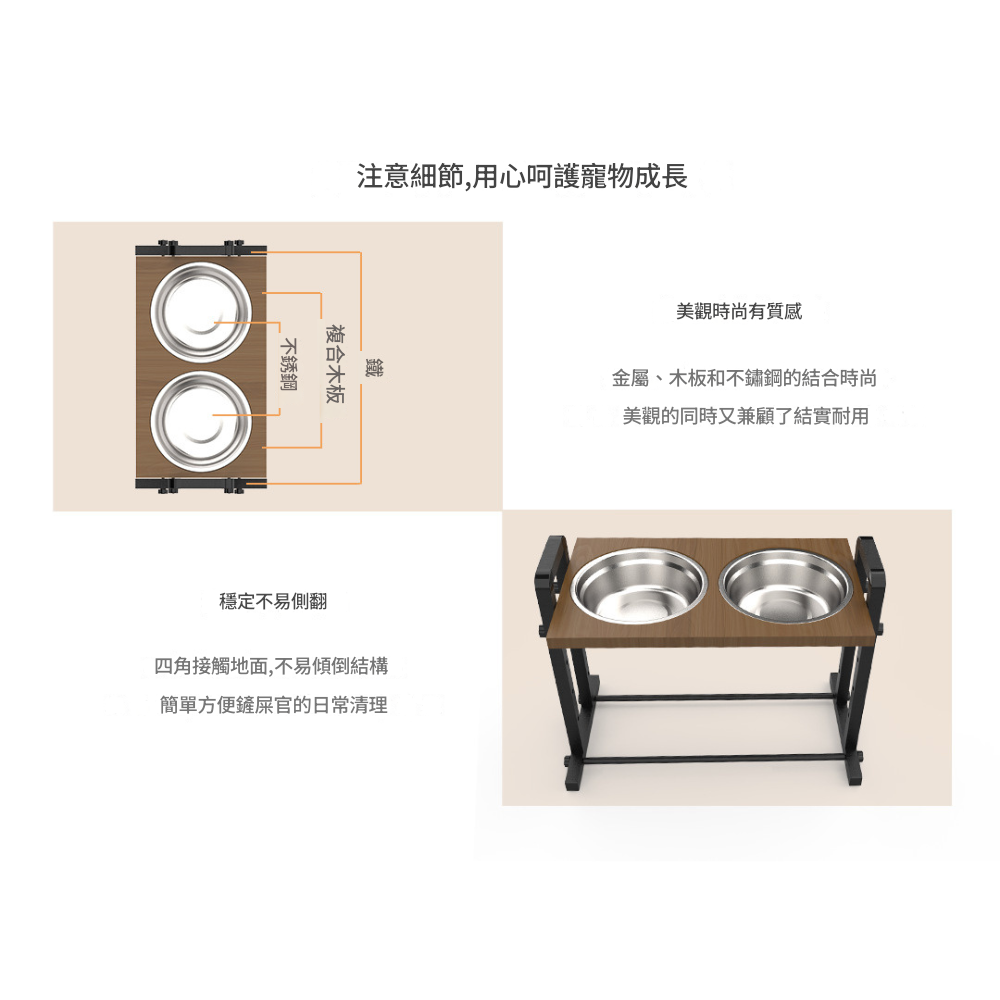【擊掌寵物】傾斜可調雙碗-細節圖2