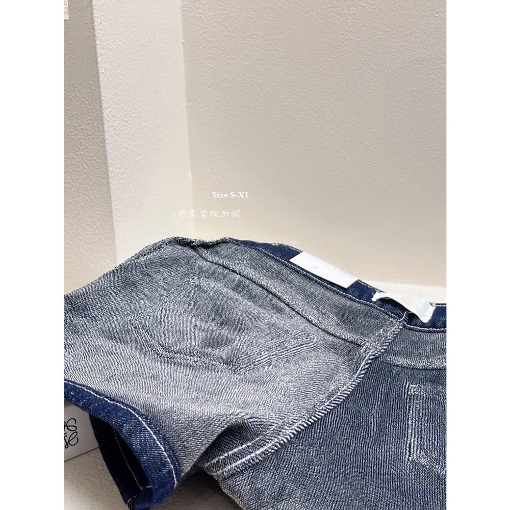 【預購】牛仔加絨款短褲-細節圖2