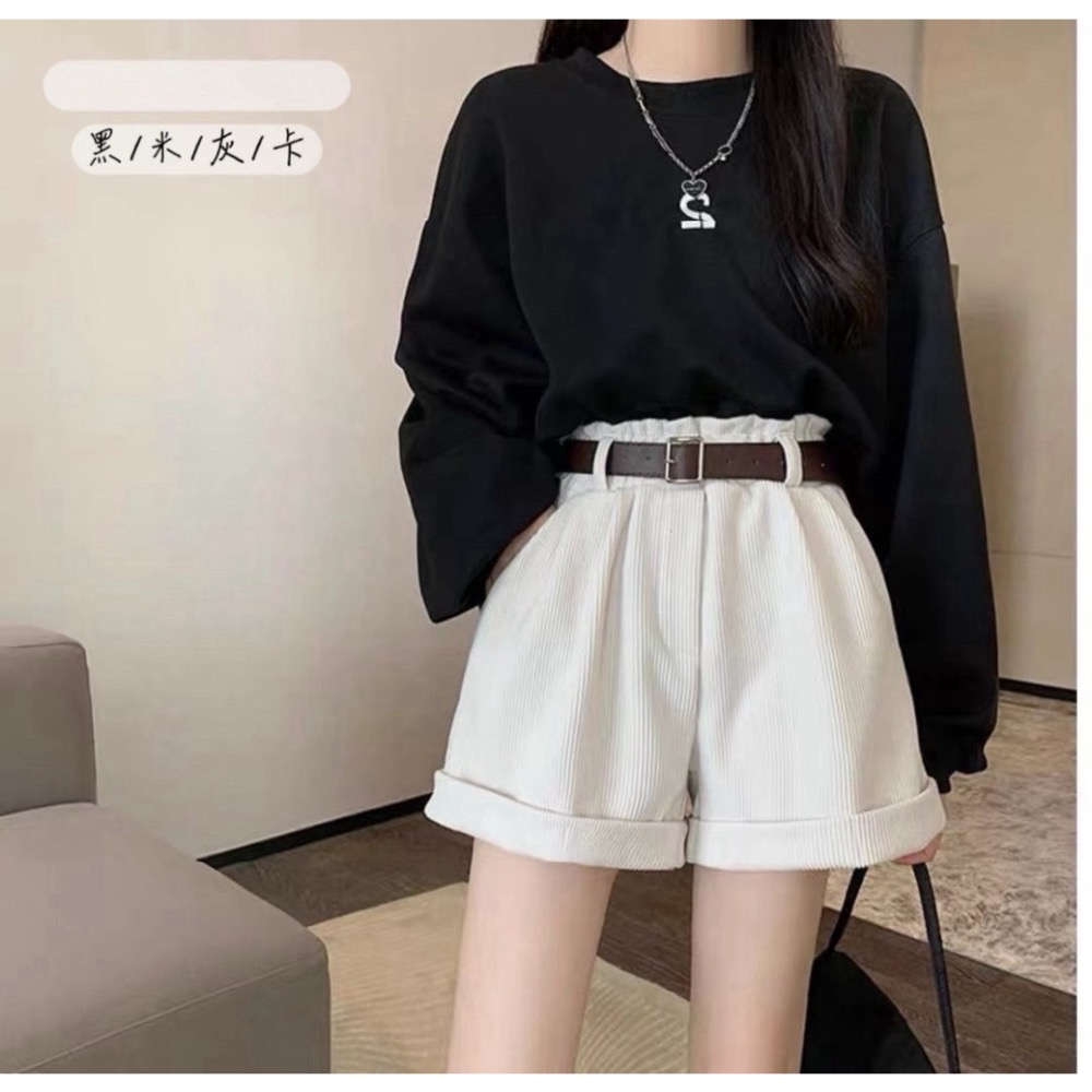 【預購】韓版高腰顯瘦短褲-細節圖2