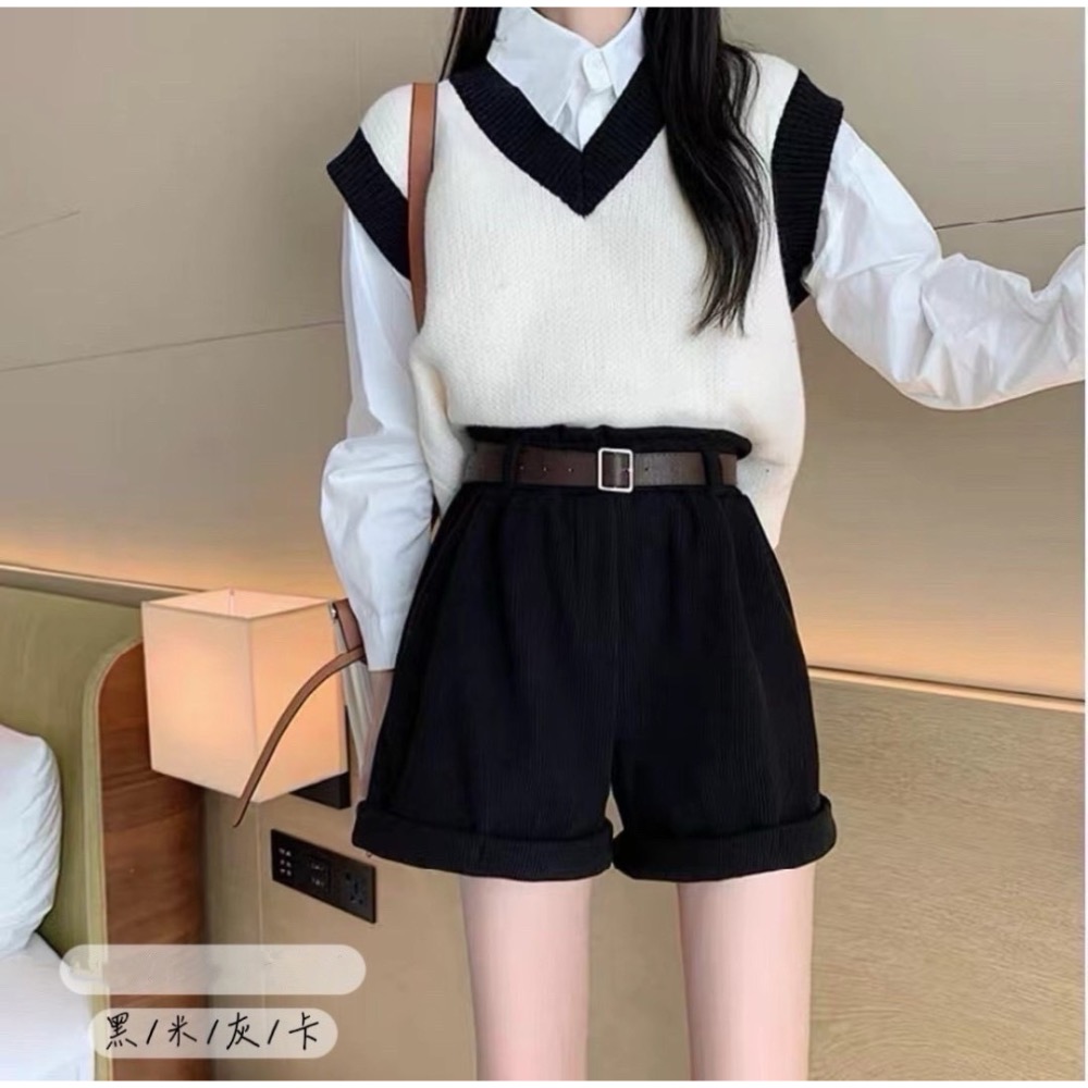 【預購】韓版高腰顯瘦短褲-細節圖4