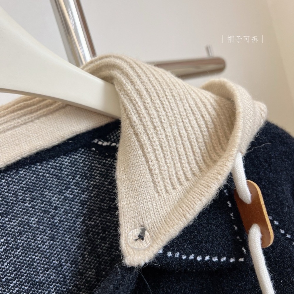 質感針織帽車線口袋外套-細節圖3