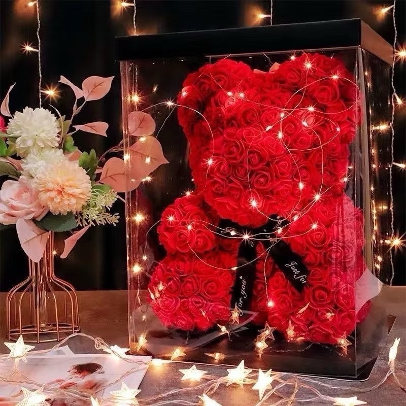 ⚡️開發票當天出貨⚡️多色玫瑰花熊 25cm 情人節禮物-規格圖8