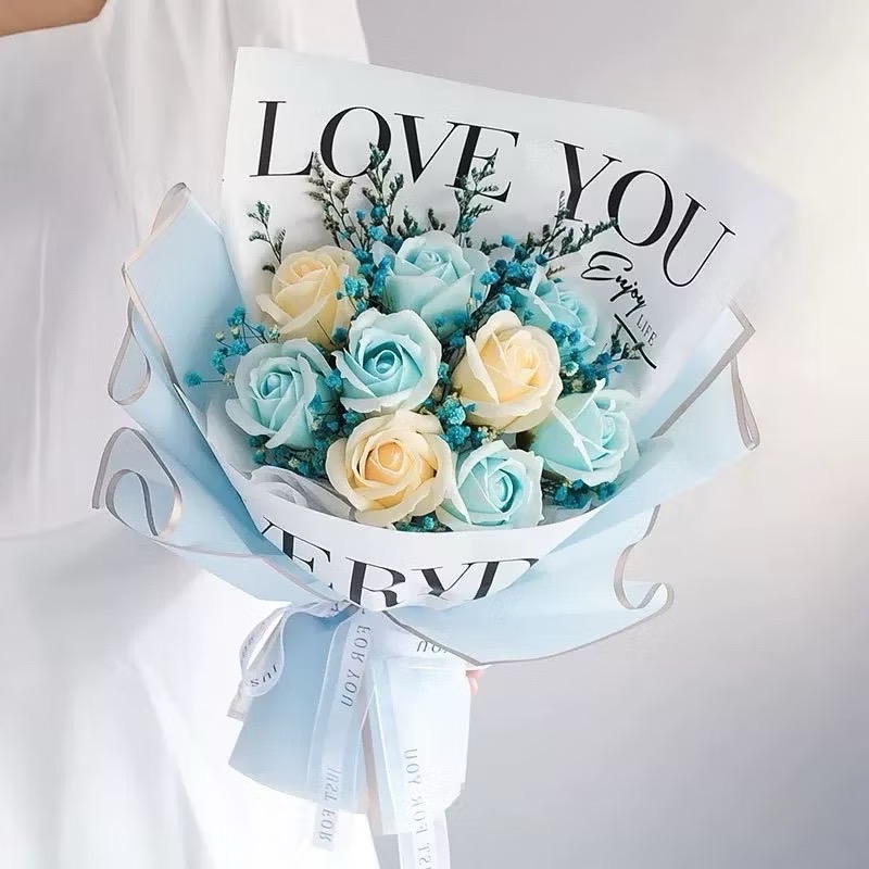 ⚡️現貨發票⚡️9朵香皂玫瑰 永生花 禮物 情人節-細節圖3