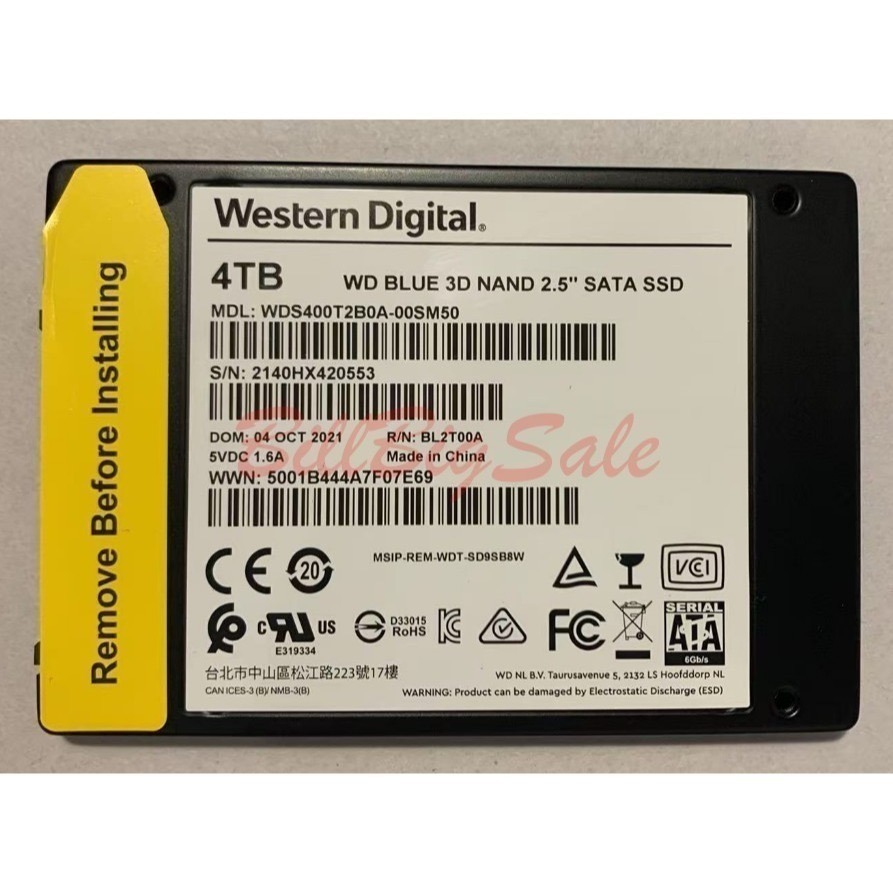 當日出貨★全新 4TB SSD WD威騰 藍標(2.5吋 SATA 固態硬碟)TLC DRAM WDS400T2B0Aㄅ-細節圖3