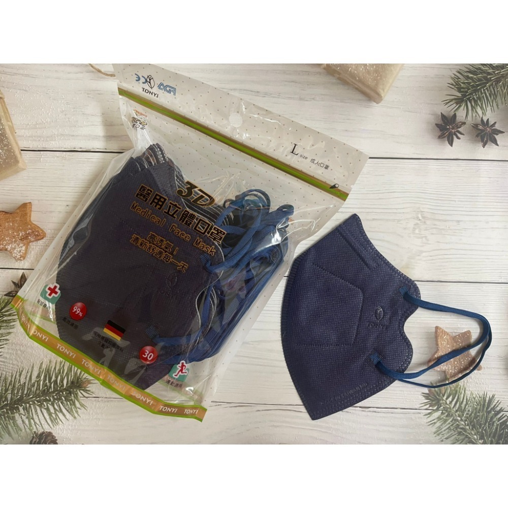 【宜購坊】健康天使 3D成人立體醫用口罩 鬆緊帶 (30入/袋)-規格圖7