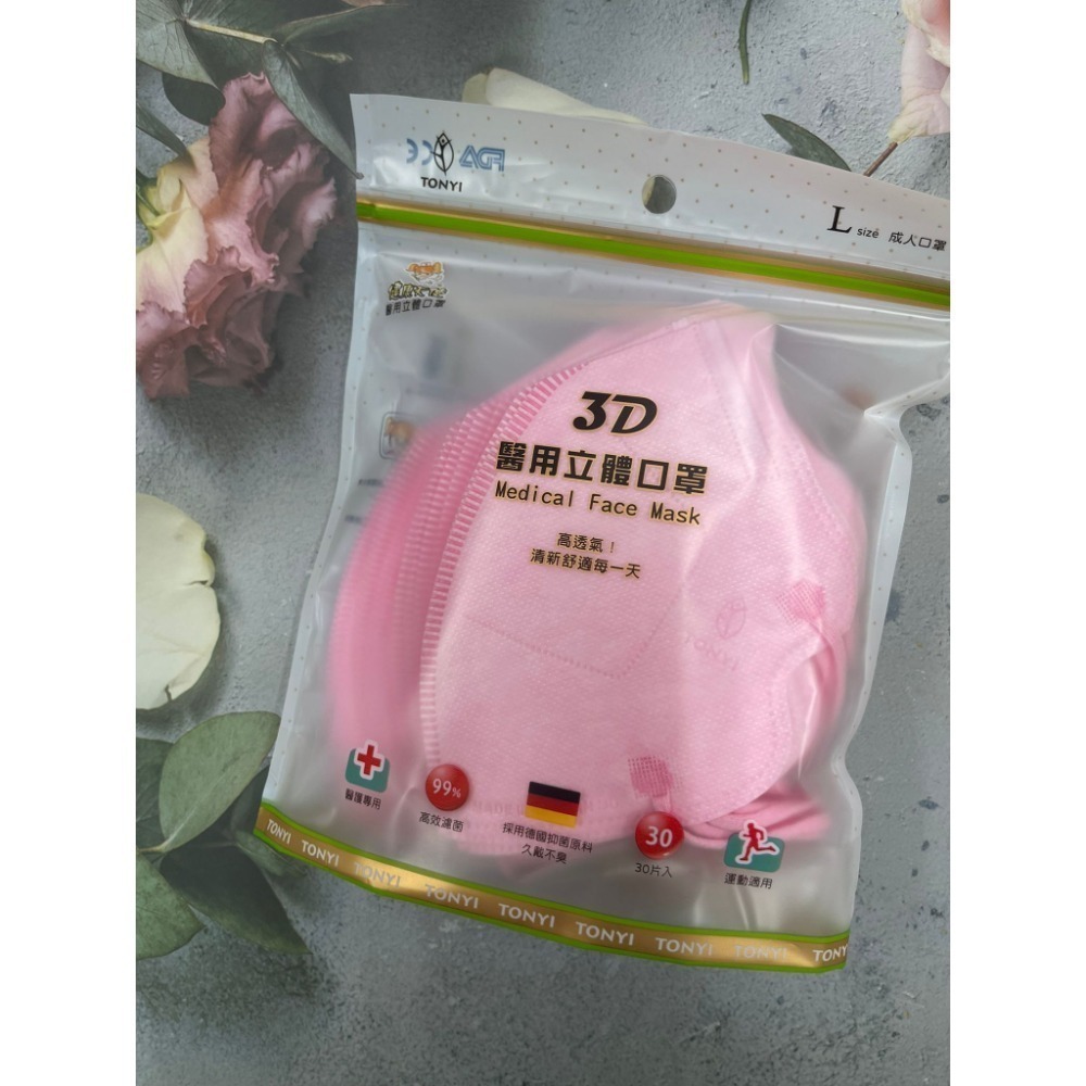 【宜購坊】健康天使 3D成人立體醫用口罩 鬆緊帶 (30入/袋)-規格圖7