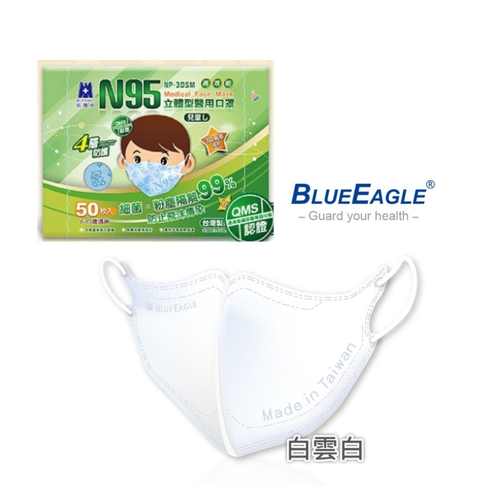 【宜購坊】藍鷹牌N95 成人/ 兒童/ 幼童/ 幼幼 立體醫用口罩  50入/盒-規格圖8
