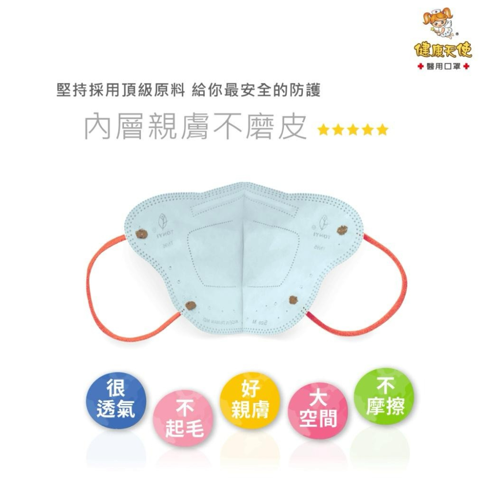 【宜購坊】健康天使 3D幼童立體醫用口罩 2-6歲 鬆緊帶 (30入/袋)-細節圖4