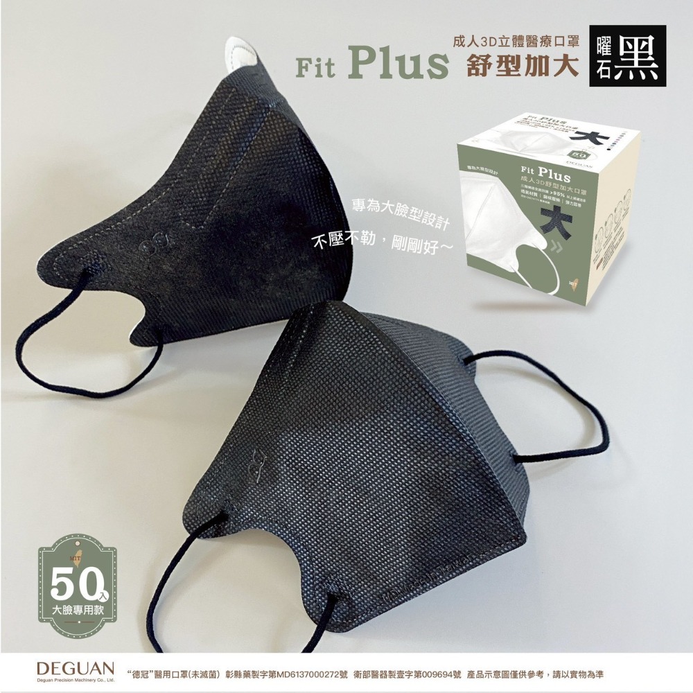 【宜購坊】德冠 成人加大 3D立體醫療口罩   (50入/盒)-規格圖4
