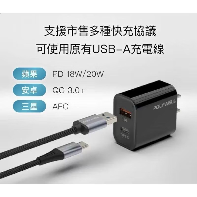 【宜購坊】POLYWELL PD雙孔20W快充頭-細節圖4
