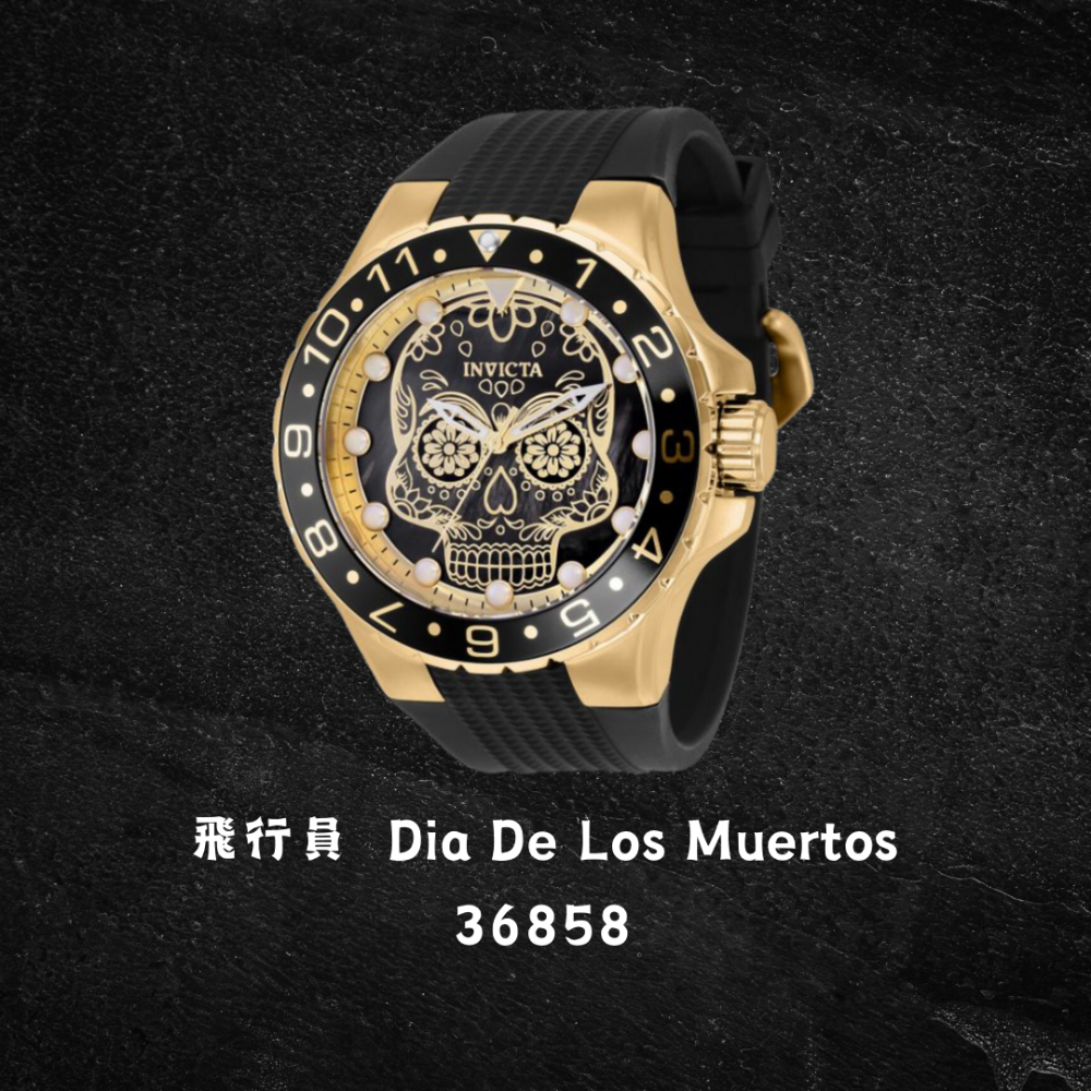 英威塔 飛行員系列 Dia De Los Muertos 石英矽膠錶-規格圖5