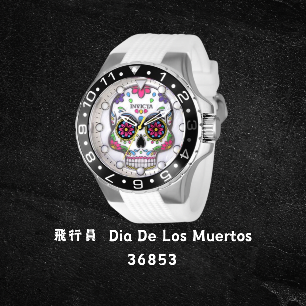 英威塔 飛行員系列 Dia De Los Muertos 石英矽膠錶-規格圖5