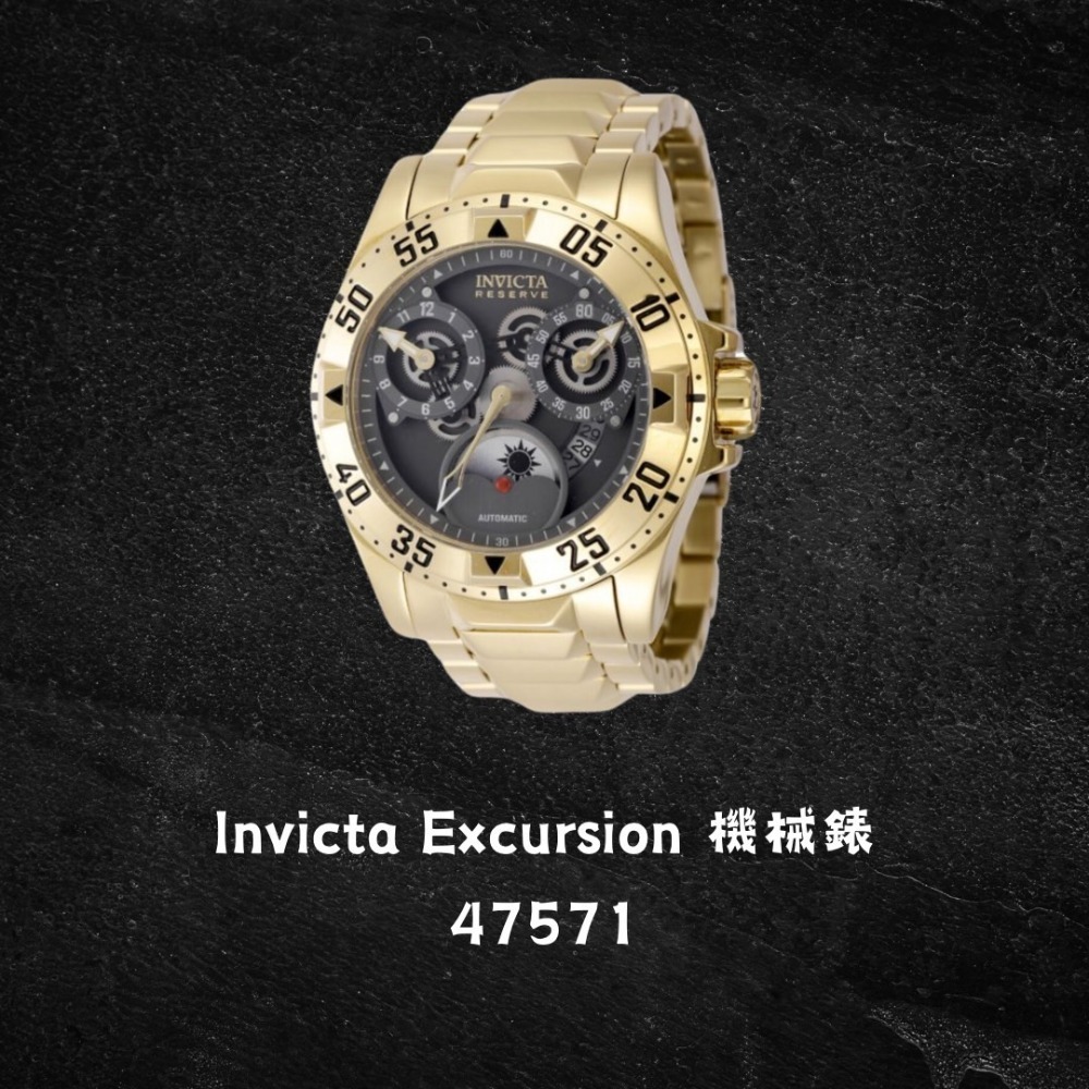 英威塔 旅途 Invicta Excursion 日月星晨 鋼帶機械錶-規格圖4