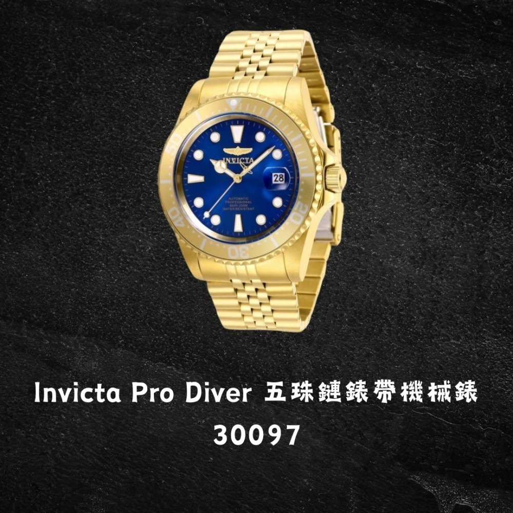 英威塔 潛水員機械錶 水鬼款 Invicta Pro Diver 專業潛水員 五珠鏈機械錶 開背簍空設計 機械水鬼-細節圖6
