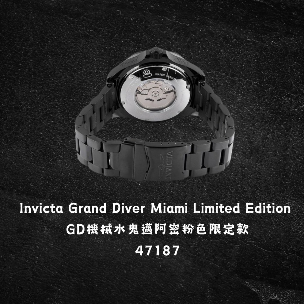 英威塔 邁阿密黑粉限定款 GD機械水鬼  Invicta Miami Edition Grand Diver-細節圖4