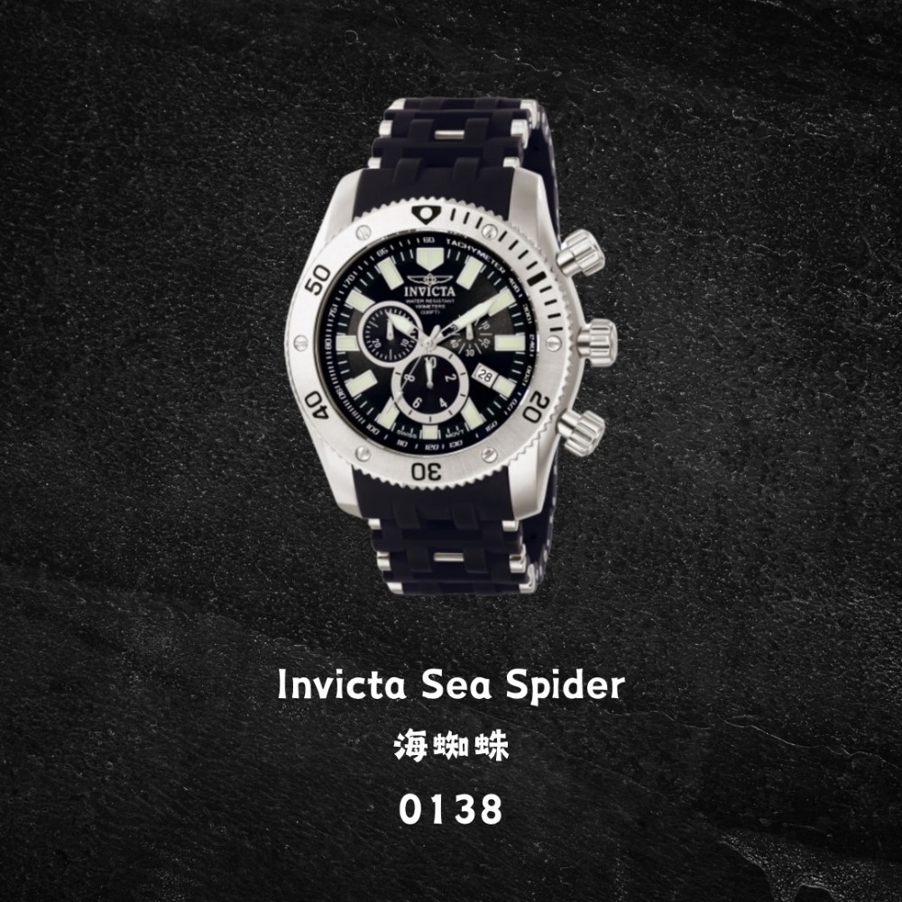 英威塔 海蜘蛛 聚氨酯錶帶 石英錶 瑞士 Invicta Sea Spider-規格圖4