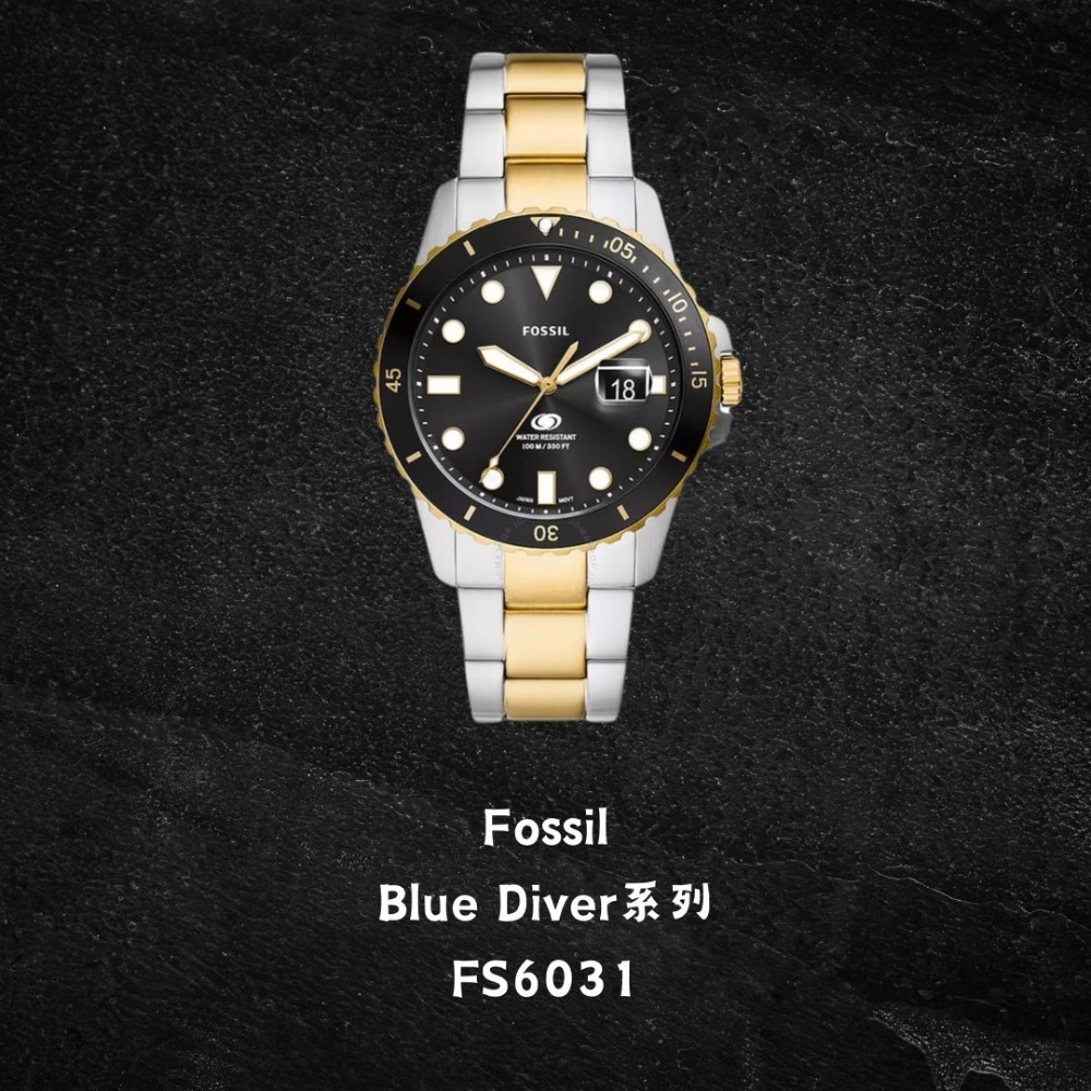 FOSSIL 水鬼 BLUE  DIVER  潛水錶 石英錶-規格圖7