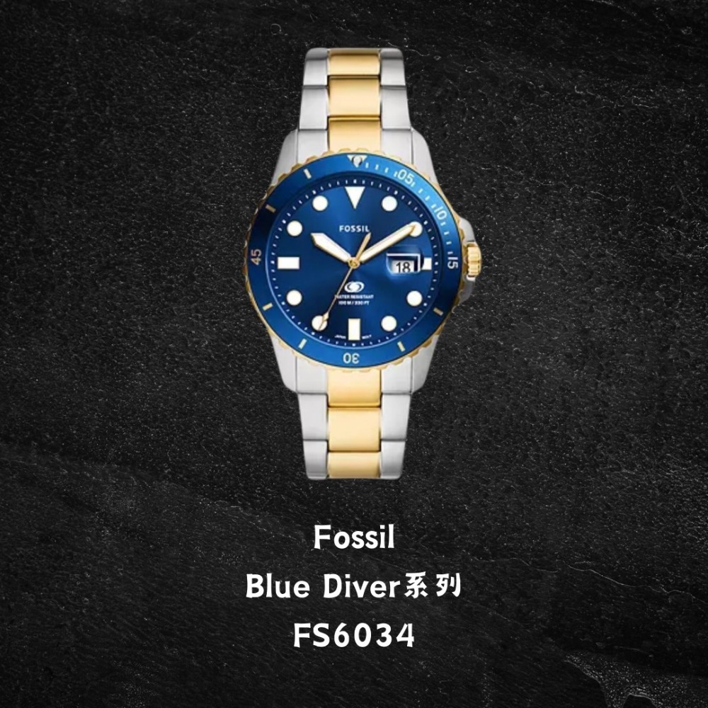 FOSSIL 水鬼 BLUE  DIVER  潛水錶 石英錶-規格圖7