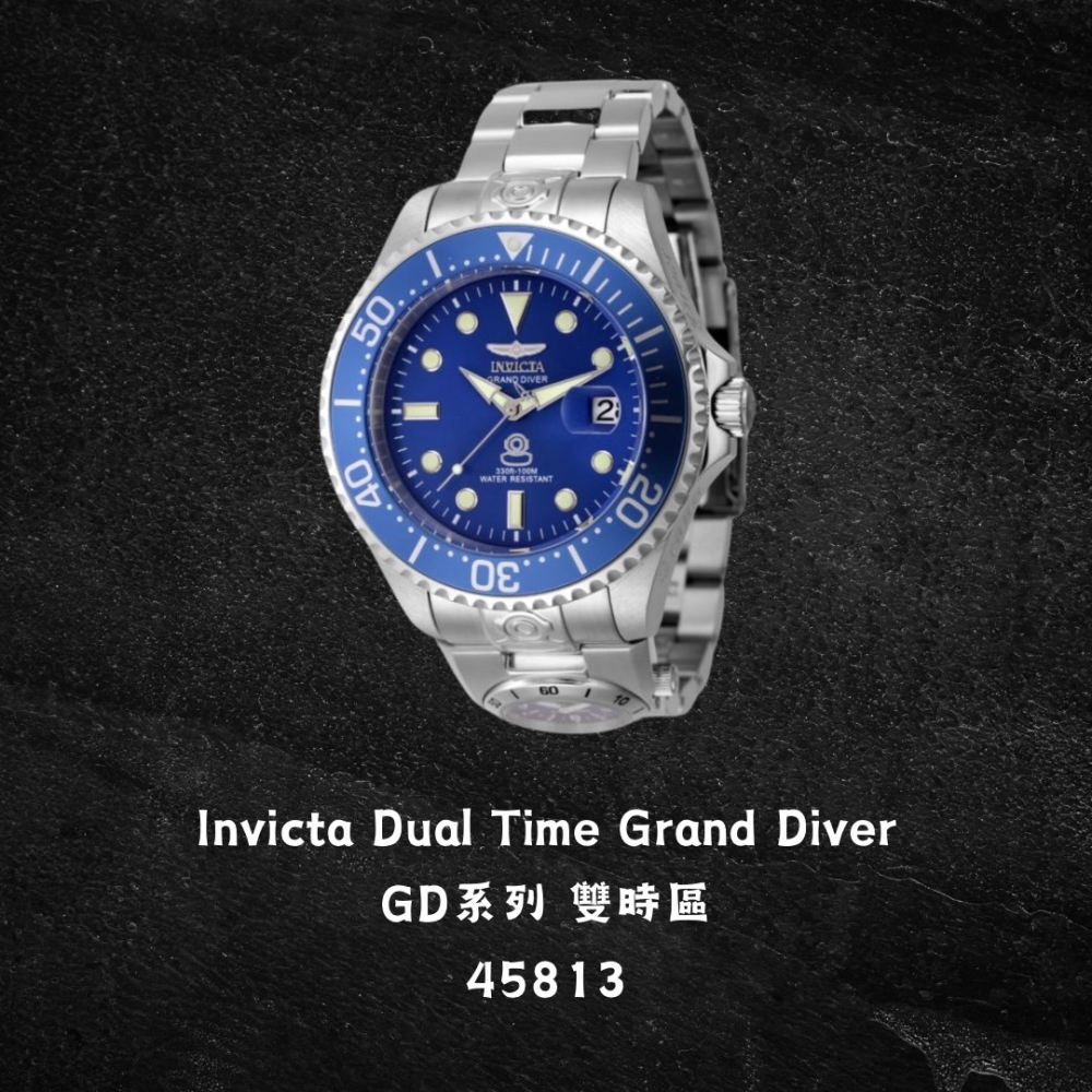 英威塔 雙時區 水鬼 機械錶 Invicta Grand Diver 開背簍空-細節圖3