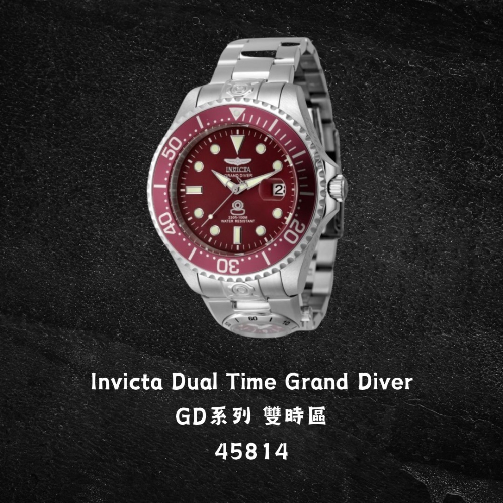 英威塔 雙時區 水鬼 機械錶 Invicta Grand Diver 開背簍空-細節圖4