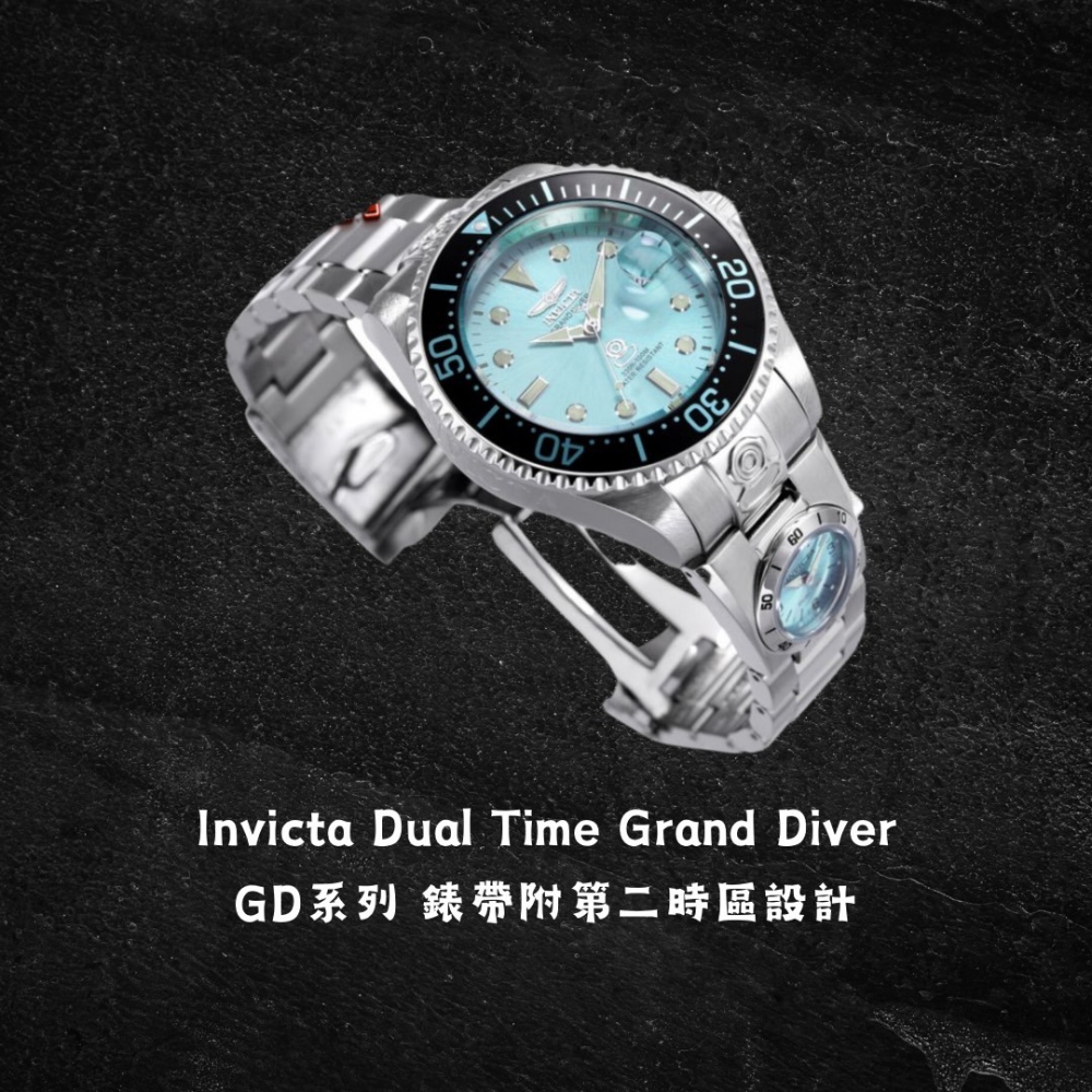 英威塔 雙時區 水鬼 機械錶 Invicta Grand Diver 開背簍空-細節圖6