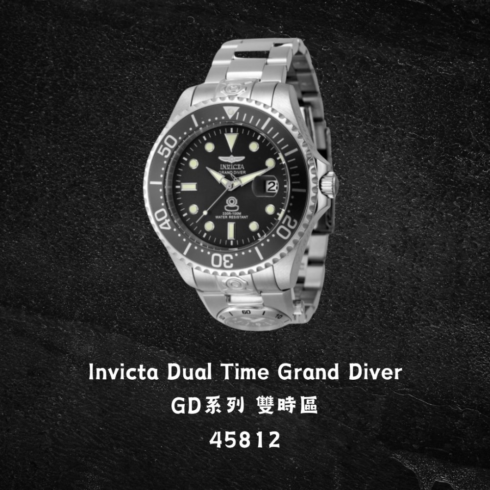 英威塔 雙時區 水鬼 機械錶 Invicta Grand Diver 開背簍空-規格圖8