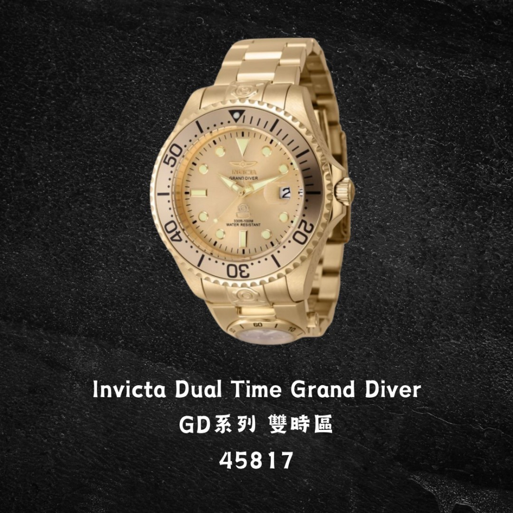 英威塔 雙時區 水鬼 機械錶 Invicta Grand Diver 開背簍空-細節圖2