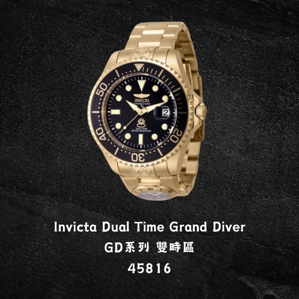 英威塔 雙時區 水鬼 機械錶 Invicta Grand Diver 開背簍空-規格圖4