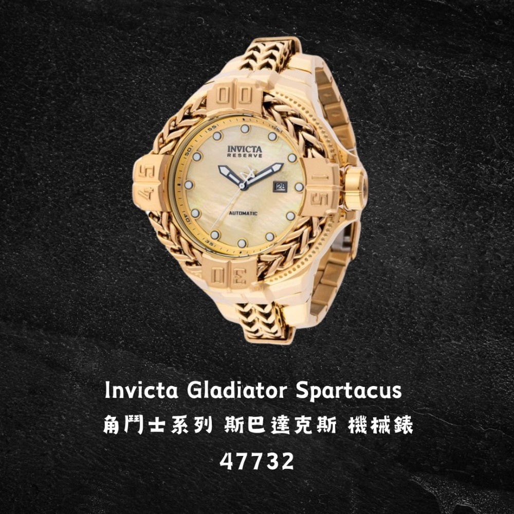 英威塔 角鬥士 斯巴達克斯 Invicta Gladiator Spartacus 機械錶 錶殼錶帶帶有鋼索鏈條設計-規格圖6