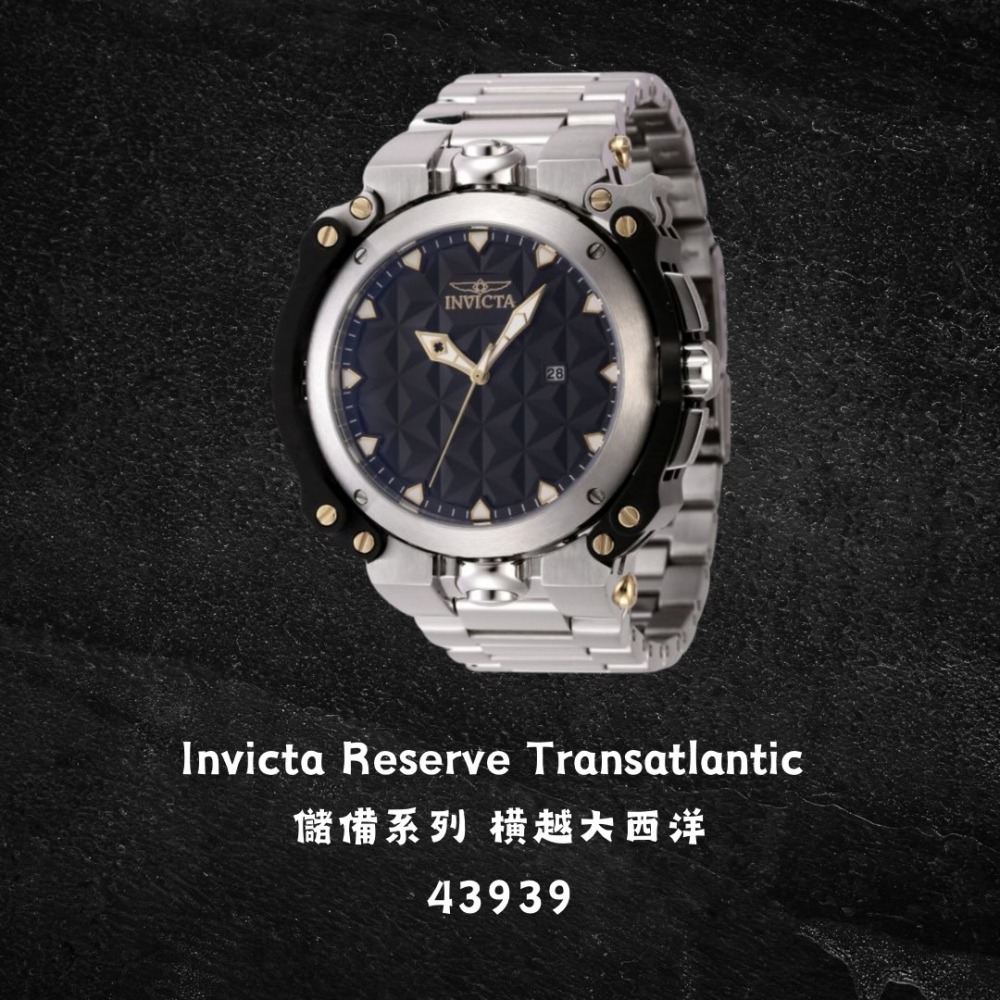 英威塔 橫越大西洋 石英錶 Invicta Reserve Transatlantic 儲備系列 錶本身可以自轉-細節圖2