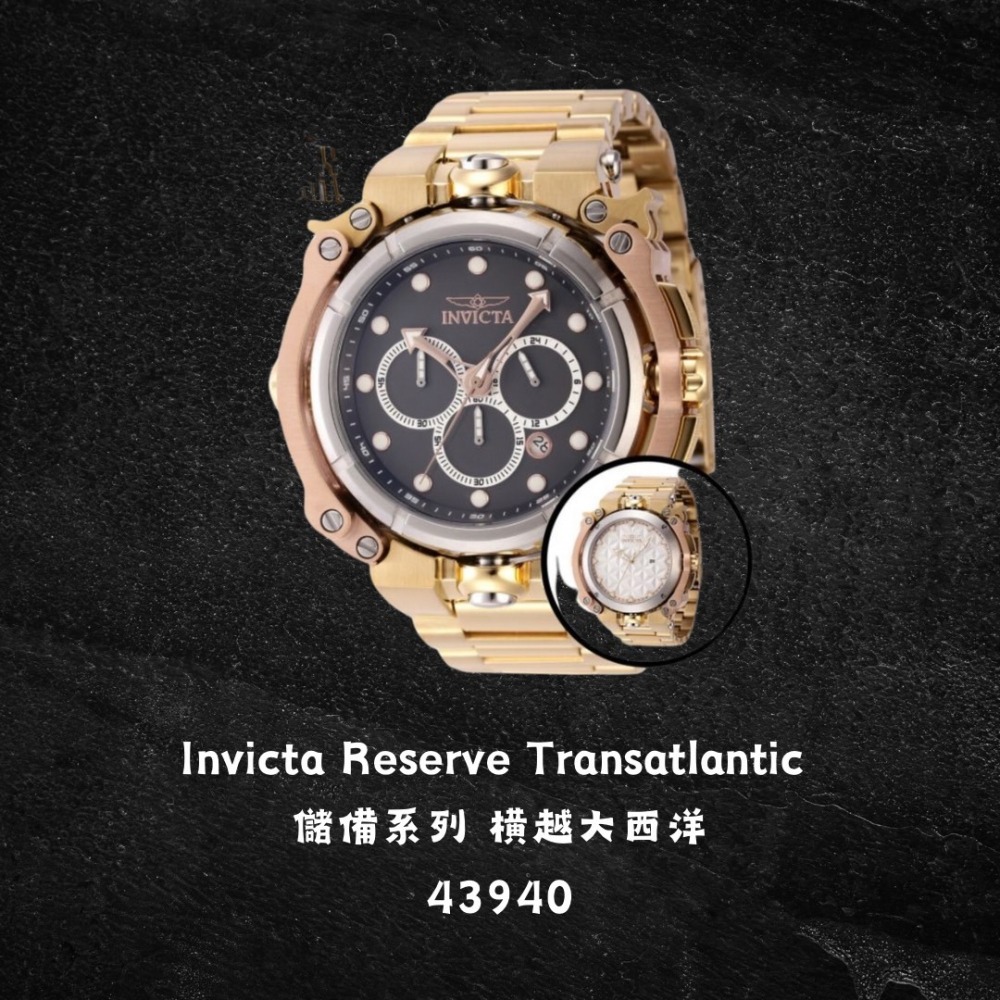 英威塔 橫越大西洋 石英錶 Invicta Reserve Transatlantic 儲備系列 錶本身可以自轉-細節圖4