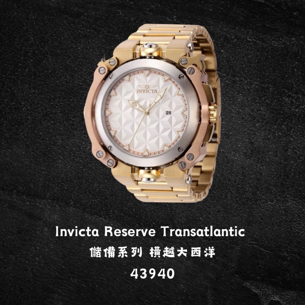 英威塔 橫越大西洋 石英錶 Invicta Reserve Transatlantic 儲備系列 錶本身可以自轉-細節圖5