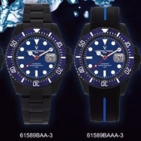 范倫鐵諾古柏 valentino coupeau  范倫鐵諾 古柏 黑鋼水鬼腕錶 機械錶 潛水錶-細節圖4