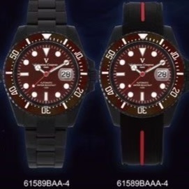 范倫鐵諾古柏 valentino coupeau  范倫鐵諾 古柏 黑鋼水鬼腕錶 機械錶 潛水錶-細節圖5