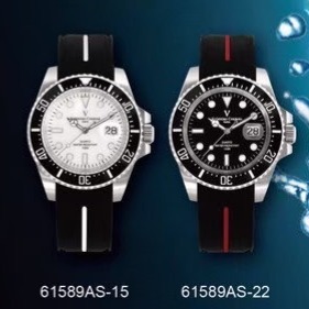 范倫鐵諾古柏 valentino coupeau  范倫鐵諾 古柏 矽膠水鬼腕錶 石英錶 潛水錶-細節圖3