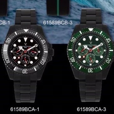 范倫鐵諾古柏 valentino coupeau  范倫鐵諾 古柏 三眼水鬼腕錶 石英錶 潛水錶 黑鋼 矽膠-細節圖3