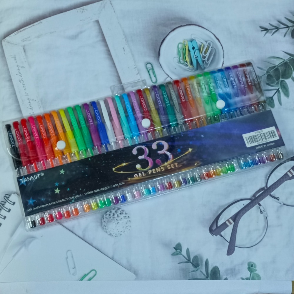 ［台灣現貨］文具筆閃光筆中性筆彩色30色中性筆套裝彩色原子筆，彩色筆，墨水量增加 40%，適用於成人著色書、繪畫、日記-細節圖2