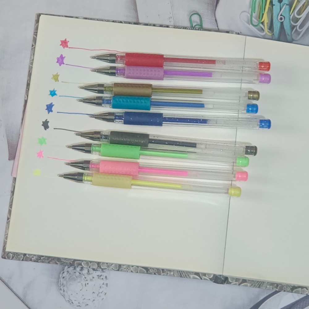 ［台灣現貨］文具筆閃光筆中性筆彩色30色中性筆套裝彩色原子筆，彩色筆，墨水量增加 40%，適用於成人著色書、繪畫、日記-細節圖4