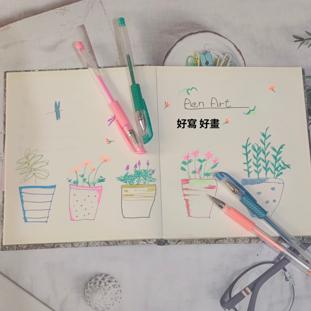 ［台灣現貨］文具筆閃光筆中性筆彩色30色中性筆套裝彩色原子筆，彩色筆，墨水量增加 40%，適用於成人著色書、繪畫、日記-細節圖5