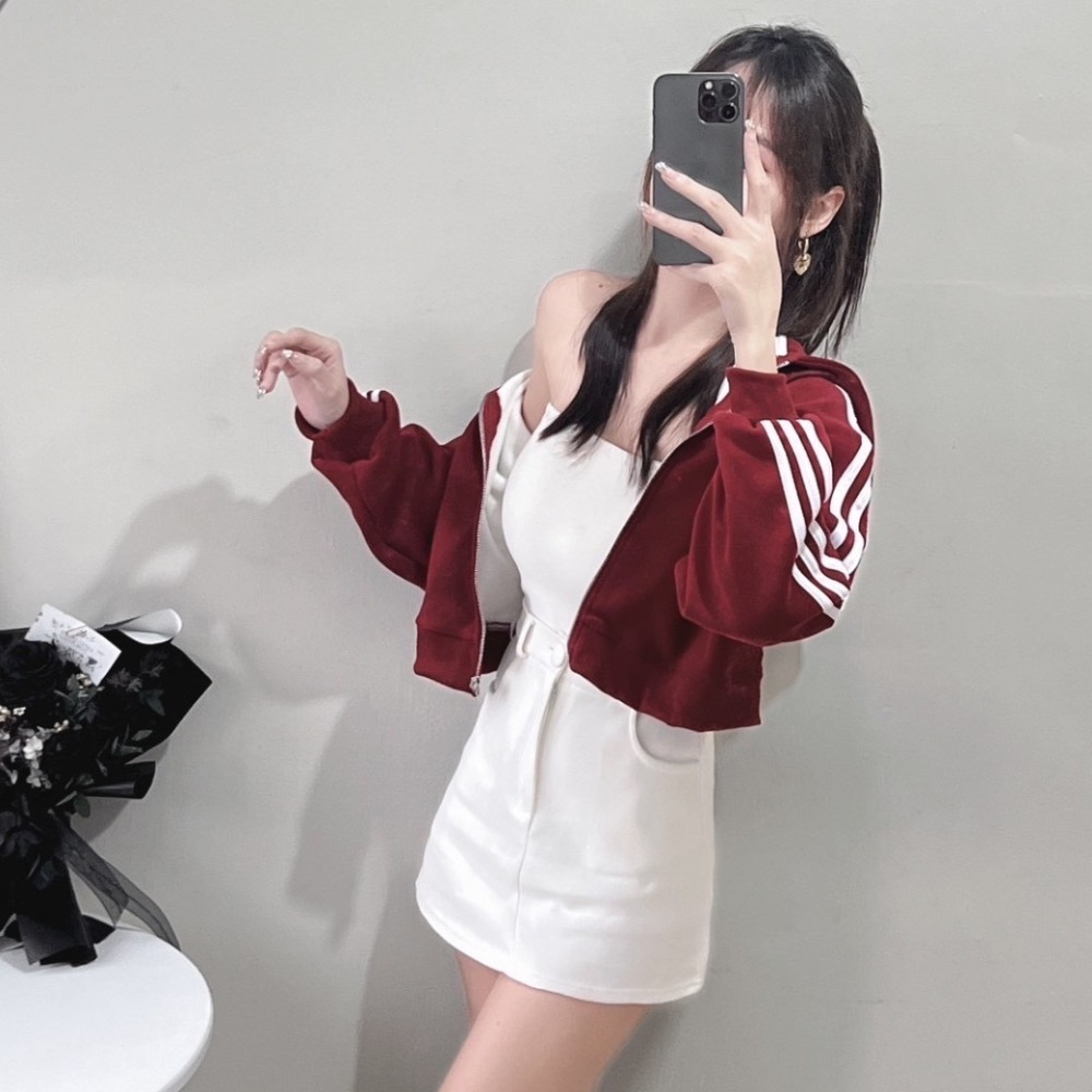 運動女孩｜休閒連帽側邊條外套-細節圖2