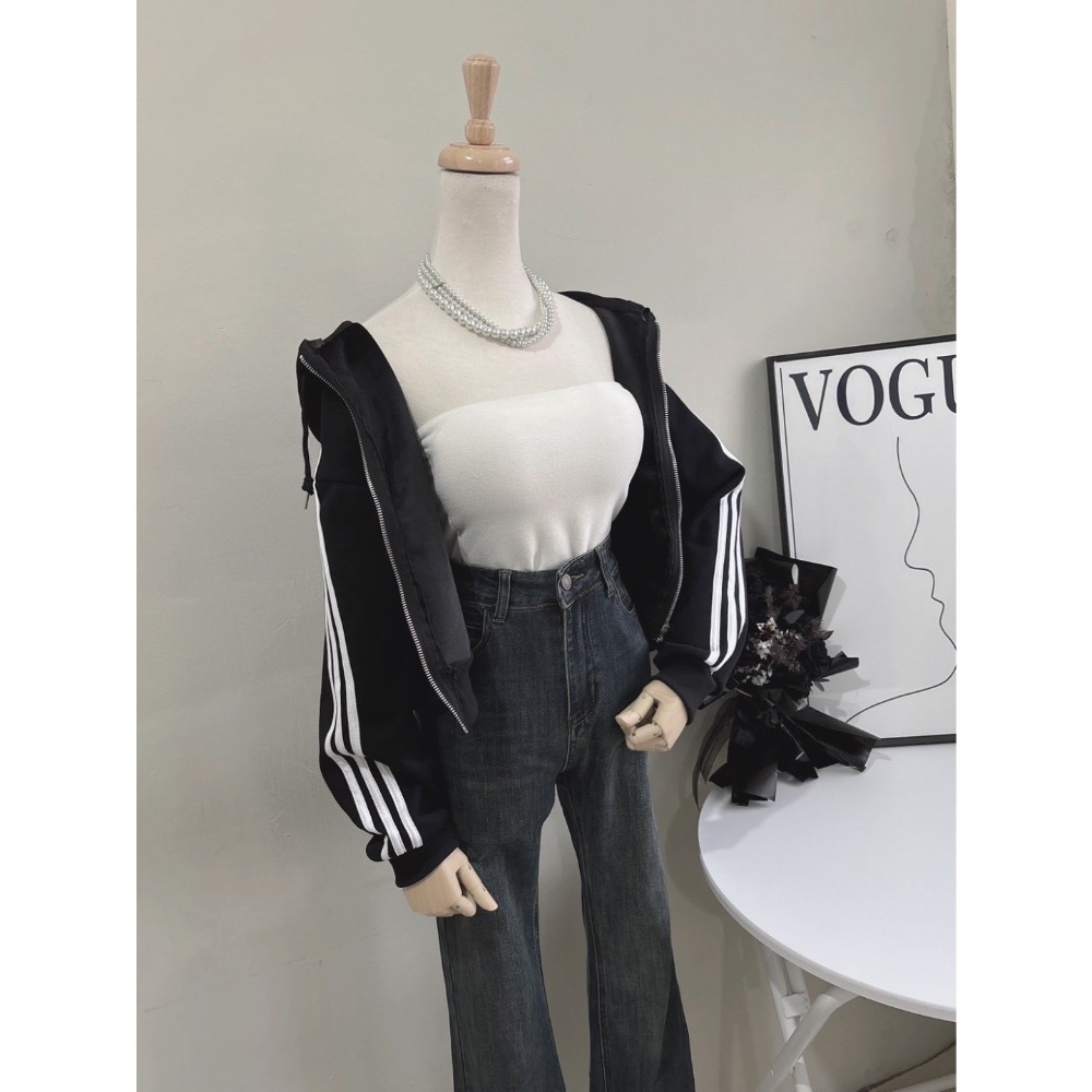 運動女孩｜休閒連帽側邊條外套-規格圖3