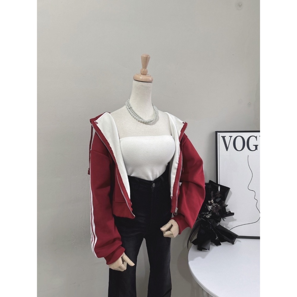 運動女孩｜休閒連帽側邊條外套-規格圖3