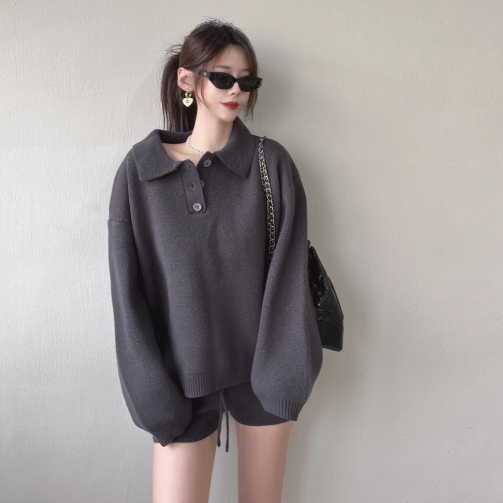 質感女孩｜厚磅翻領套裝-細節圖3