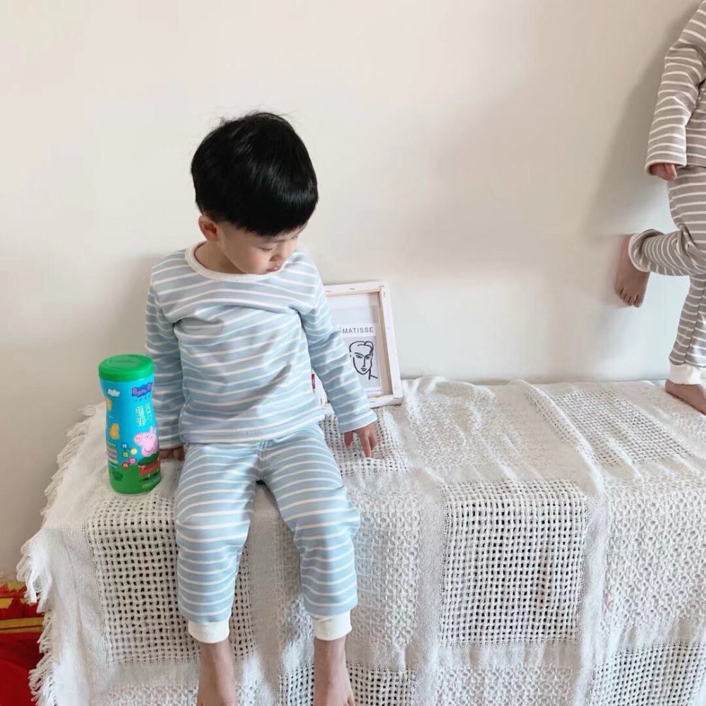 條紋素色薄絨套裝-細節圖4