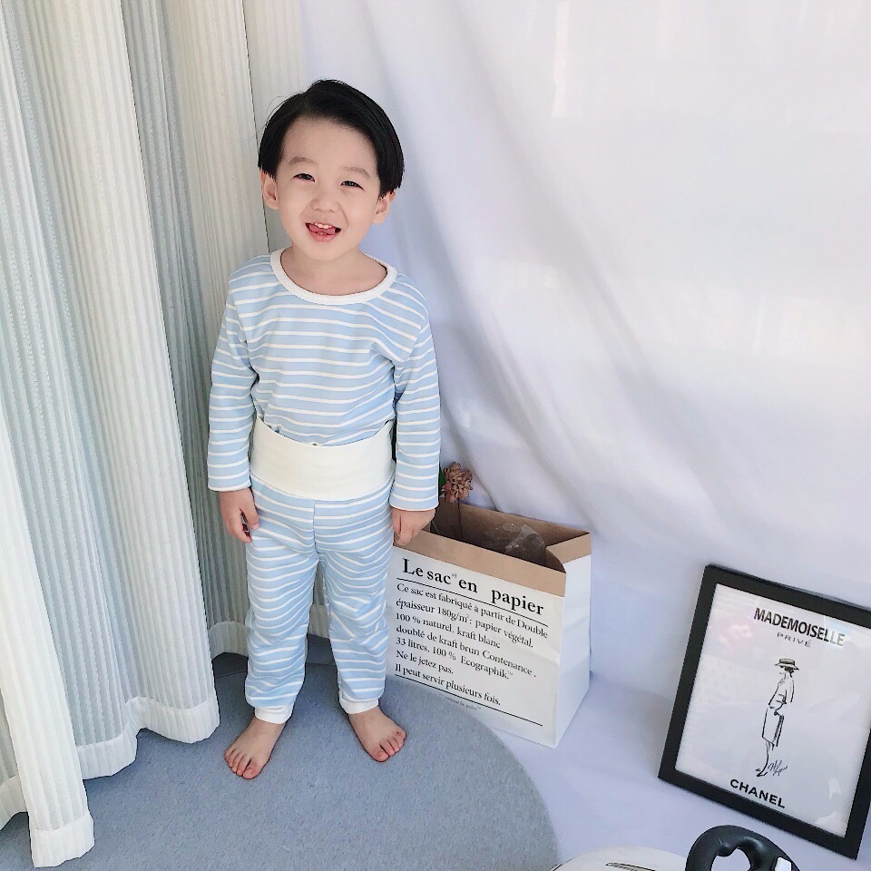 條紋素色薄絨套裝-細節圖5