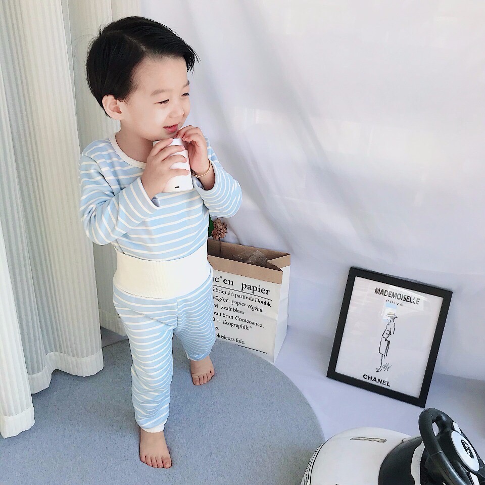 條紋素色薄絨套裝-細節圖6